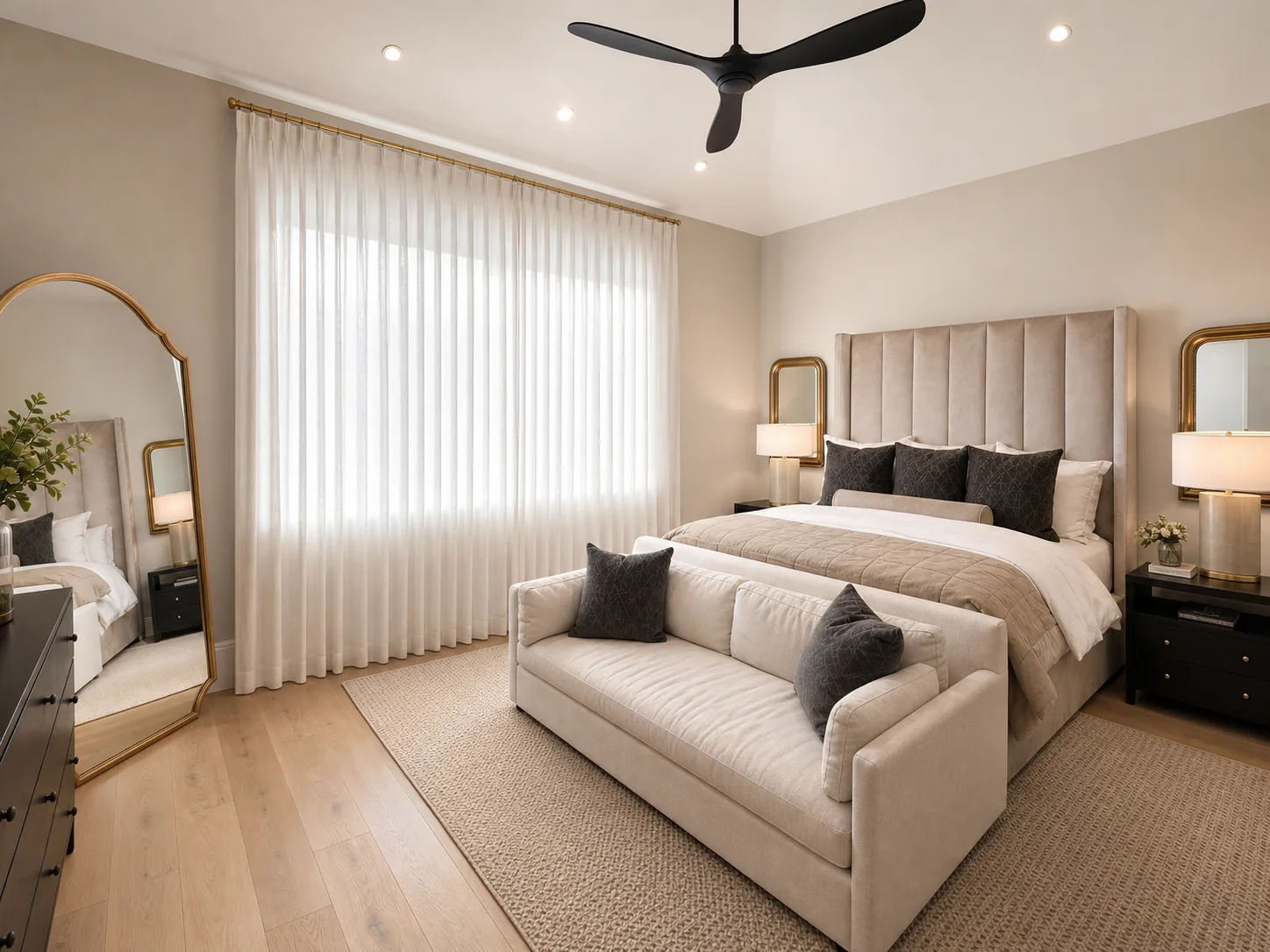 After — same bedroom, Roomified bright + airy